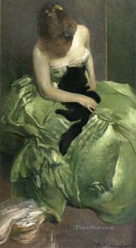 John White Alexander Painting - The Green Dress John White Alexander